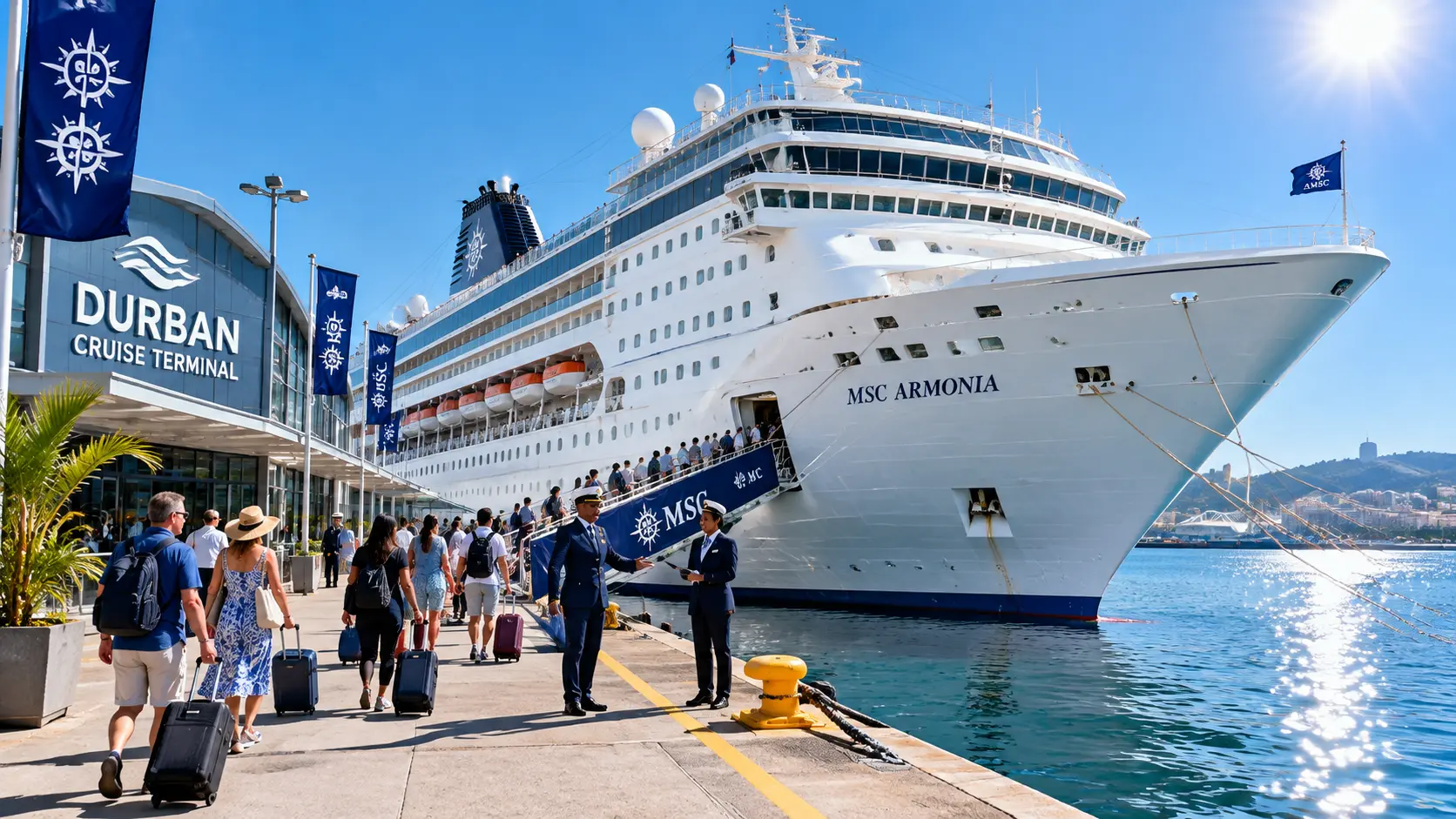 круизный лайнер MSC Armonia у причала в Дурбане