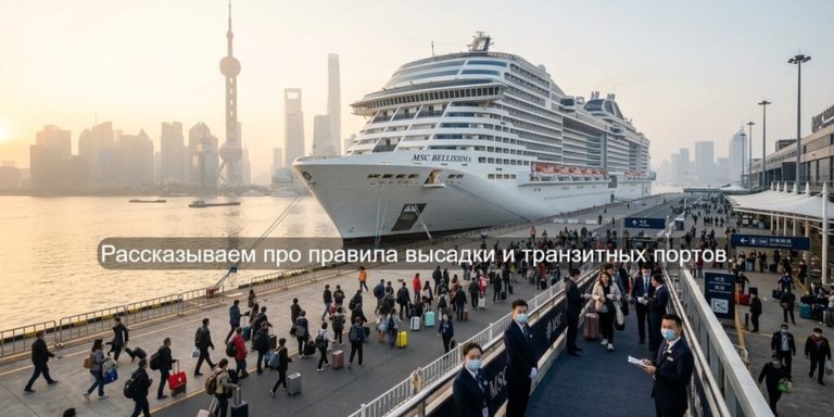 Важные правила высадки и посещения транзитных портов в круизах MSC Cruises из Шанхая в 2026 году.