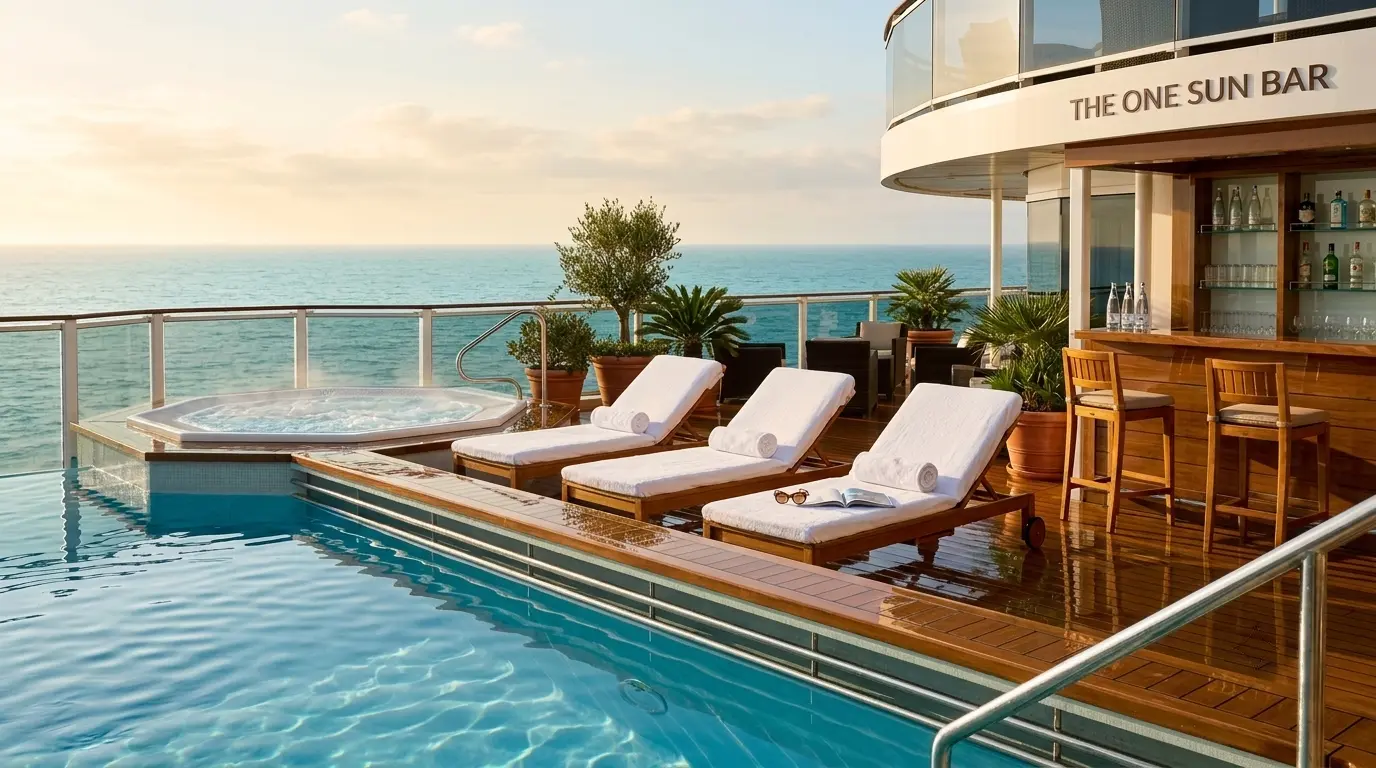 The One Sun Deck — частная терраса у бассейна.